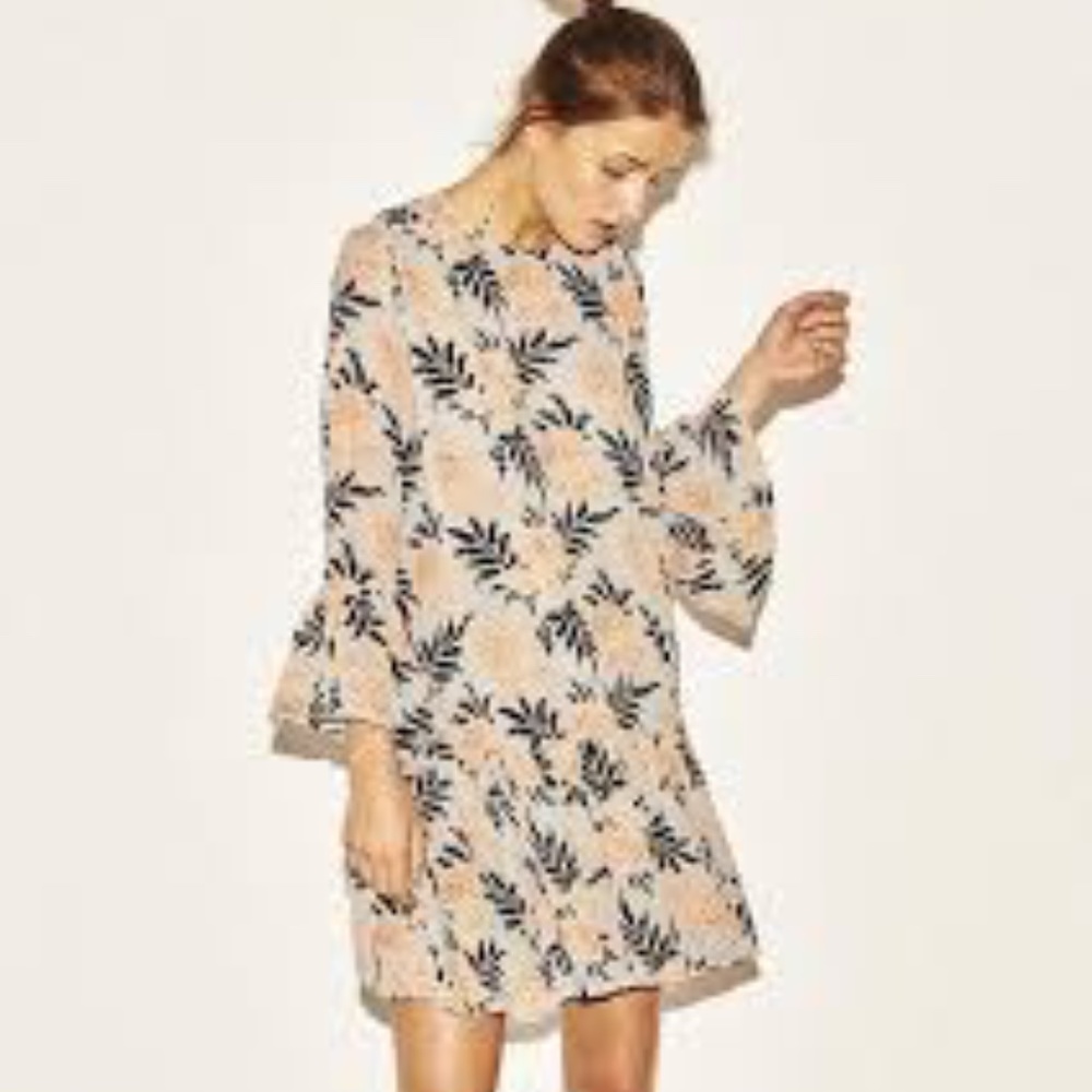 Ganni Pale Pink Miku Georgette Floral Dress